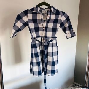 Carters Large Gingham Print Navy/White Dress- 5T